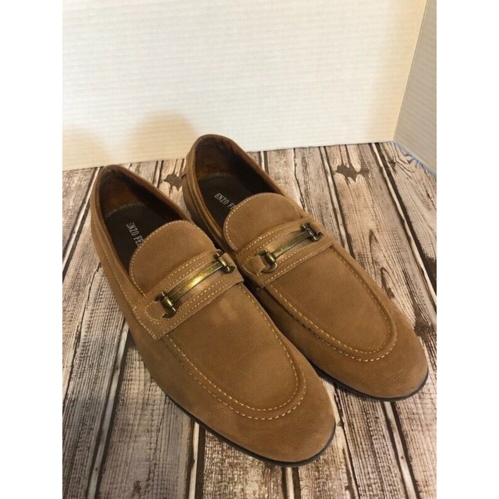 Enzo Feldini Tan Suede Horsebit Loafer SZ 10